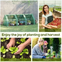 Outsunny 9' x 3' x 3' Portable Mini Greenhouse Outdoor Garden with Large Zipper Doors and Water/UV PE Cover, Green(m-8)