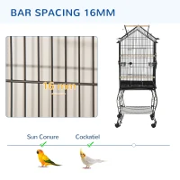 PawHut Bird Cage 57 Inch Flight Cage for Cockatiel, Conure with Rolling Stand, Pull Out Tray, Storage Shelf, Open Top(m-6)