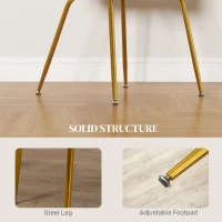 HOMCOM Dining Chairs Set of 2, Modern Accent Chair with Cushioned Backrest, Upholstery for Living Room, Grey(m-6)