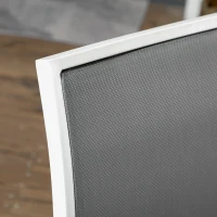 Outsunny 7 Pieces Outdoor Dining Set with 6 Stackable Chairs, Patio Table and Chairs with Plastic Top, Breathable Mesh Seat Back(m-7)