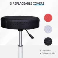 HOMCOM Adjustable Hydraulic Swivel Massage Salon Stool Facial Spa Tattoo Saddle Chair with 3 Changeable Seat Covers, Red/White/Black(m-6)