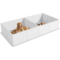 PawHut Whelping Box for Dogs and Puppies w/ Waterproof Pee Pad & Adjustable Door for Large, Medium, Small Dogs,96" x 47" x 19"(m-11)