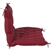 Outsunny 2 Seater Garden Bench Cushion, Soft Thick Outdoor Non-Slip 2 Seater Soft Pad With Backrest for Garden Patio, 47" x 43" x 5", Wine Red(m-9)