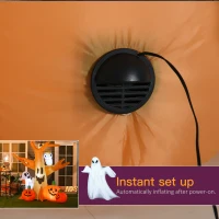 HOMCOM Inflatable Halloween Decoration Haunted Tree with Owl, Ghost, Pumpkins, Blow-Up Outdoor LED Display for Lawn, Garden, Party(m-6)