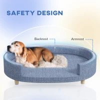 PawHut Dog Couch for Large Dogs with Removable Top, Washable Cover, Blue(m-6)