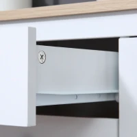 HOMCOM Coffee Bar Cabinet 9-Bottle Wine Rack, Sideboard Buffet Cabinet, Wine Cabinet with Drawers and Adjustable Shelves, Natural and White(m-9)