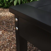 Outsunny 47" Outdoor Bench Seat, HDPE All-Weather Garden Bench, Backless Slatted Patio Bench for Yard, Porch, Park, Black(m-9)