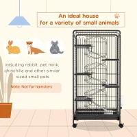 PawHut 6 Levels Small Animal Cage for Dwarf Rabbits, Pet Mink, and Chinchillas(m-4)