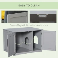 PawHut Modern Cat Litter Box Enclosure with Adjustable Partition for Customizable Space, Cat Washroom End Table for Indoor Cats with Hidden Storage Cabinet Space, Dark Gray(m-6)