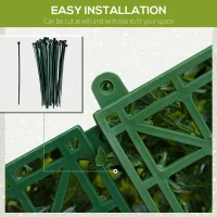 Outsunny 12PCs Grass Wall Panels, 20" x 20" Artificial Grass Wall Decor, Greenery Backdrop Panels Wall for Outdoor, Indoor, Garden, Fence, Backyard, Green and White(m-5)