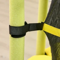 Qaba 4.6' Trampoline for Kids with Safety Enclosure & Ball Pit, Yellow(m-8)