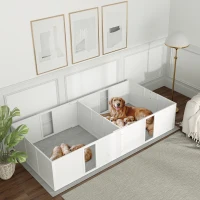 PawHut Whelping Box for Dogs and Puppies, Dog Birth Supplies Indoor w/ Adjustable Height Doors, for Large Sized Dogs(m-8)