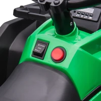 Aosom Kids Ride-on Car, 12V/10AH Four Wheeler Kids ATV, Battery Powered Off-Road Quad with MP3, Headlights, Suspension, 1.8-5 mph, Green(m-10)