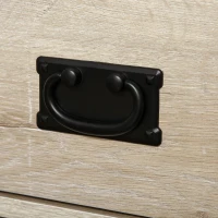 HOMCOM Sideboard Buffet Cabinet with Glass Door, Coffee Bar Cabinet with Storage Drawers & Adjustable Shelves for Kitchen, Living Room, White Oak(m-9)