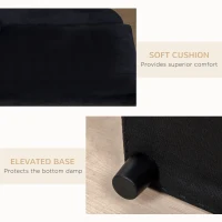 PawHut Pet Sofa Dog Couch Chaise Lounge Pet Bed with Storage Function Small Sized Dog Various Cat Sponge Cushioned Bed Lounge, Black(m-7)