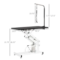 PawHut Pet Grooming Table, Height Adjustable Dog Grooming Table with Arm, Noose and Non-Slip Grooming Table, Black(m-3)