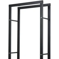 HOMCOM Firewood Rack Outdoor, Log Holder Fireplace Storage Rack with Handles and 220 lbs. Weight Capacity, 15.7" x 9.8" x 59.1", Black(m-10)
