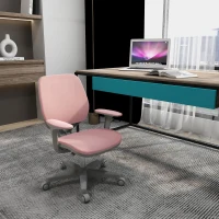 Vinsetto Office Chair, Small Computer Desk Chair with Mesh Back, Swivel Castors, Arm, Pink(m-1)