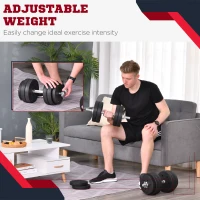 Soozier 66 lbs Adjustable Dumbbells Weight Set Dumbbell Hand Weight Barbell for Body Fitness Lifting Training for Home Office Gym, Black(m-4)