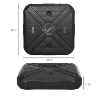 Outsunny Fillable Patio Cantilever Umbrella Base with Wheels, Heavy-duty Offset Umbrella Weights with Easy-Fill Spouts, Steel Cross Base, 430lbs Sand or 375lbs Water Filled, Black(m-3)