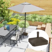Outsunny Square Patio Umbrella Base Holder, Heavy Duty Outdoor Umbrella Stand Base, Filled Up to 42lbs with Stand or 33lbs with Water for Garden, Poolside, Brown(m-10)