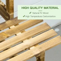 Outsunny 39.5'' L x 31.5" W x 31.5"H 3 Tier Flower Stand Wood Planter Ladder Display  Rack for Garden Indoor Outdoor Backyard Storage Shelf Unit(m-4)