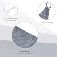 Outsunny 13' x 20' Sun Shade Sail Canopy Outdoor Shade Sail Cloth for Patio Deck Yard with D-Rings and Rope Included, Gray(m-5)