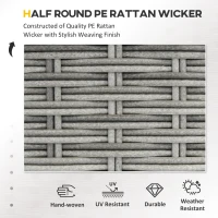 Outsunny 3 Pieces Wicker Patio Furniture Set with Liftable Middle Table, Aluminum Frame Full Assemblied Outdoor Sectional Conversation Sofa Set with 4" Thick Padded Cushions, Beige(m-4)