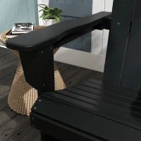 Outsunny Outdoor Rocking Chair, HDPE Adirondack Porch Rocker Chair for Garden, Patio, Black(m-7)