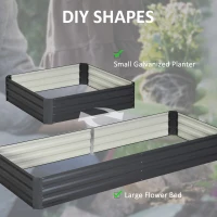 Outsunny 95" x 36" x 12" Galvanized Raised Garden Bed, Metal Elevated Planter Box for Growing Flowers, Herbs, Succulents, Grey(m-5)