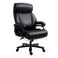 Vinsetto Big and Tall Executive Office Chair 396lbs with Wide Seat, Home High Back PU Leather Chair with Adjustable Height, Swivel Wheels, Black(m-1)