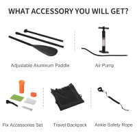 Soozier 10' x 32" x 6" Inflatable Stand Up Paddle Board with ISUP Accessories, Carry Bag, Non-Slip Deck, Adj Paddle, Pump, Leash for Adults Kids, Blue and White(m-6)