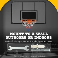 Soozier Wall Mounted Basketball Hoop with 45" x 29" Shatter Proof Backboard, Durable Rim and All-Weather Net for Indoor and Outdoor Use(m-4)