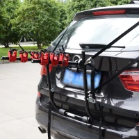 HOMCOM Compact Trunk Mount 2 Bikes Rack Foldable Universal Bicycle Carrier Fits Most Sedans Hatchbacks Minivans SUVs(m-8)