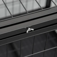 PawHut Heavy Duty Dog Crate Cage for Medium Small Dogs Cats with Two Doors, Lockable Wheels, Removable Tray, 36" x 24" x 27"(m-10)