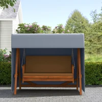 Outsunny Outdoor Patio Hammock Porch Swing Cover with UV, Water, & Dust Fighting Material, 81" x 49" x 65", Dark Gray(m-9)