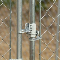 PawHut Large Dog Kennel Outside, Heavy Duty Dog Cage, Outdoor Fence Dog Run with Galvanized Chain Link, Secure Lock, 13.1' x 7.5' x 6'(m-9)
