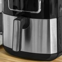 HOMCOM Air Fryer, 1700W 6.9 Quart Air Fryers Oven with Digital Display, 360° Air Circulation, Adjustable Temperature, Timer and Nonstick Basket for Oil Less or Low Fat Cooking, Black(m-9)