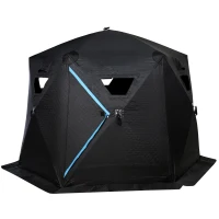 Outsunny 4-6 People Ice Fishing Shelter, Pop-up Ice Fishing Tent, Ice Shanty, Portable and Insulated, with Carry Bag, for Low-Temp -104°F(m-11)