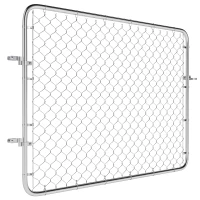 Outsunny Garden Gate Chain Link Fence Gate, Galvanized Steel Garden Door for Yard Entrance Way, 47.2 x 70.9 in., Silver(m-1)