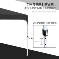 Outsunny 10' x 10' Pop Up Canopy Tent with Sand Bags, UPF 50+ Instant Sun Shelter, Tents for Parties, Height Adjustable, with Wheeled Carry Bag, for Outdoor, Garden, Black(m-6)