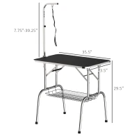PawHut 36-inch Dog Grooming Table Stainless Steel QUALITY GUARANTEED with Adjustable Arm and Basket(m-3)