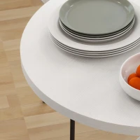 HOMCOM 29" Dining Table, Contemporary Round Kitchen Table with Steel Legs, White(m-9)