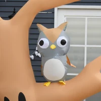 HOMCOM Inflatable Halloween Decoration Haunted Tree with Owl, Ghost, Pumpkins, Blow-Up Outdoor LED Display for Lawn, Garden, Party(m-10)