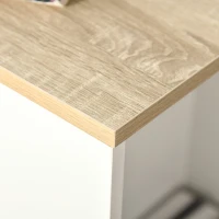 HOMCOM C-Shaped Sofa Side Table Mobile End Table with Storage and Wheels for Living Room,Office, White(m-8)