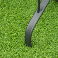 Outsunny 42-inch Patio Dining Table with Umbrella Hole Square Outdoor Bistro Table for Garden Lawn Backyard, Steel(m-10)