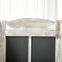 HOMCOM 4 Panel Room Divider, 5.6' Tall Farmhouse Style Folding Indoor Portable Wood Privacy Screen with Black Boards, Hinged Freestanding Partition Wall Dividers for Home Office, Natural(m-9)