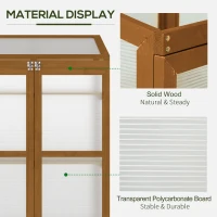 Outsunny Wooden Cold Frame Greenhouse Small Mini Planter Box, 30" L x 24" W x 44" H, Brown(m-6)