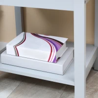 HOMCOM Side Table with 2 Storage Drawers, Modern End Table with Bottom Shelf for Living Room, Home Office, Grey(m-9)