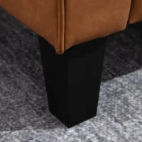 HOMCOM 51" PU Leather Loveseat, Upholstered Double Sofa Couch with Armrests, Tufted Backrest, Pocket Spring and Sponge Padded Cushion for Living Room, Bedroom, Home Office, Brown(m-10)